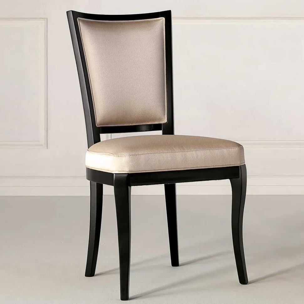 Eleganter Polsterstuhl in Beige Webstoff - Ladino