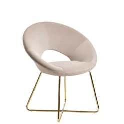 Eleganter Polsterstuhl in Beige Samt - Amando