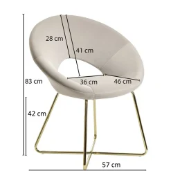 Eleganter Polsterstuhl in Beige Samt - Amando