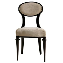 Eleganter Polsterstuhl mit ovaler Medaillon Lehne - Celorma