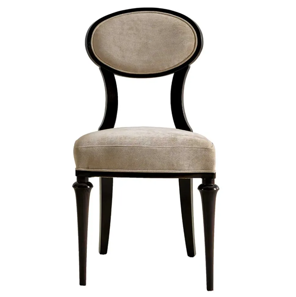 Eleganter Polsterstuhl mit ovaler Medaillon Lehne - Celorma