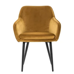 Eleganter Retro Armlehnstuhl mit gelbem Samt - Mariell