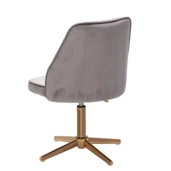 Eleganter Schreibtisch Drehstuhl in Grau Samt - Cessma