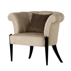 Eleganter Sessel in Beige Stoffbezug - Gatron