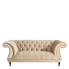 Elegantes Barocksofa in Beige Samtvelours - Hihat
