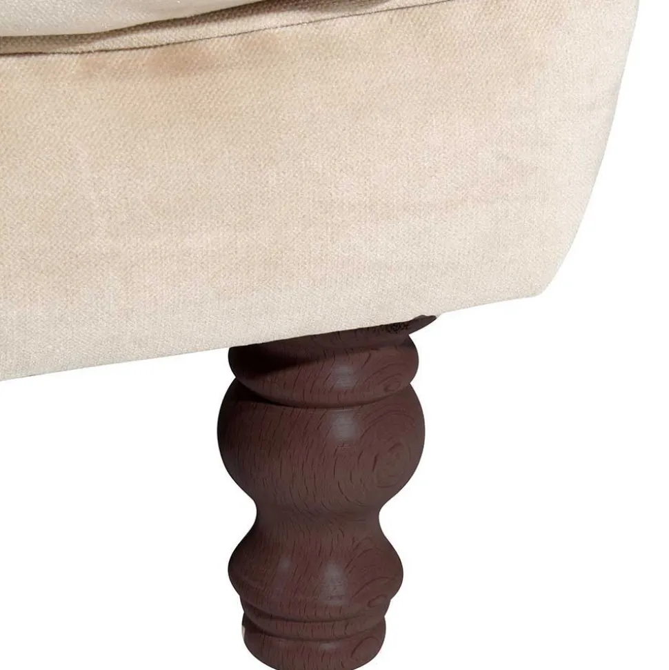 Elegantes Barocksofa in Beige Samtvelours - Hihat