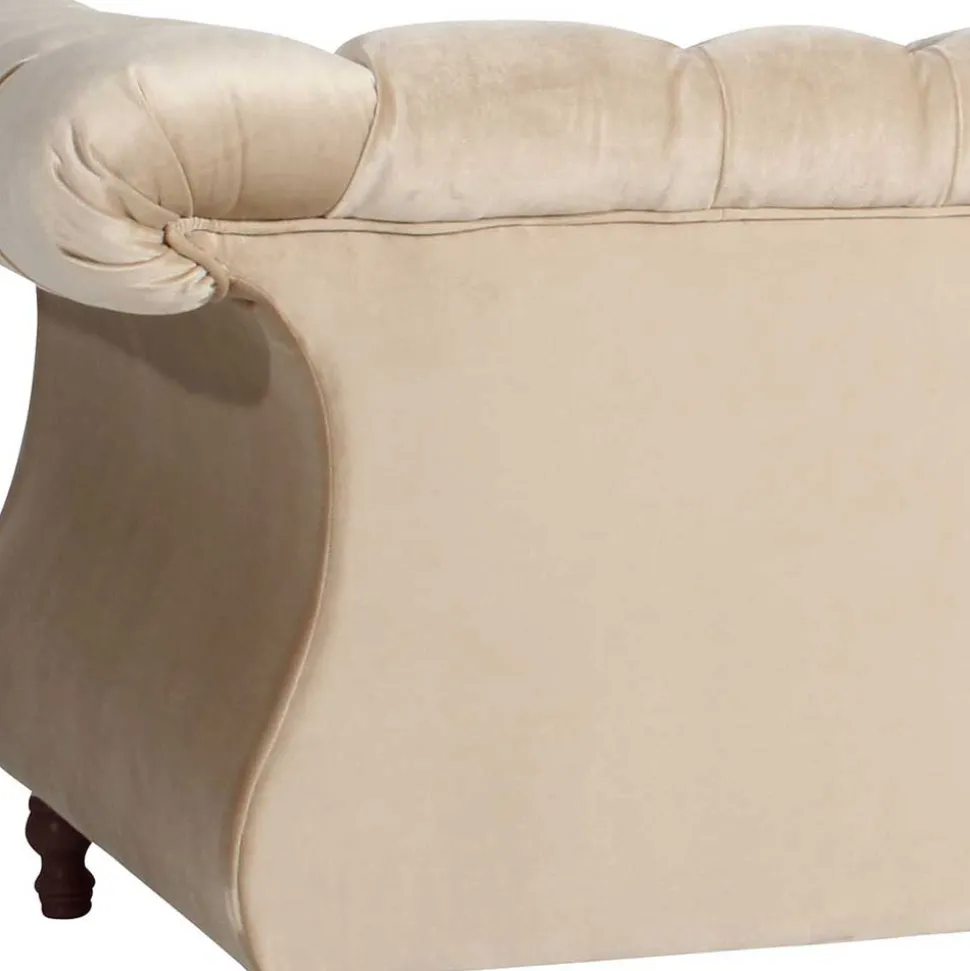 Elegantes Barocksofa in Beige Samtvelours - Hihat