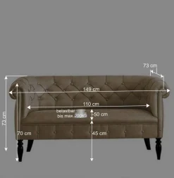 Elegantes Design Sofa im Chesterfield Look - Kiano
