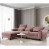 Elegantes Ecksofa in Rosenholz Velours - Malvarion