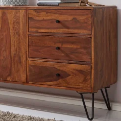 Elegantes Loft Sideboard aus Sheesham Holz - Basserini