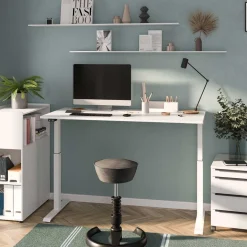 Elektrisch höhenverstellbarer Schreibtisch in Weiß - Sparkle