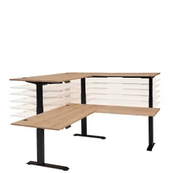 Elektrisch höhenverstellbarer Winkelschreibtisch modern - Emly