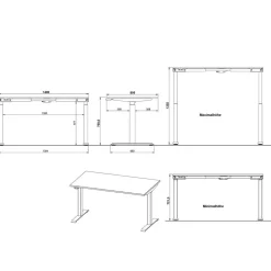 Elektrisch verstellbarer Bürotisch Set - Great (zweiteilig)