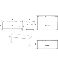Elektrisch verstellbarer Bürotisch Set - Great (zweiteilig)