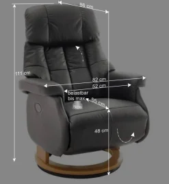 Elektrisch verstellbarer Sessel Jersy in Grau