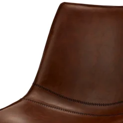 2er Kunstlederstuhl-Set in Braun - Enyet (2er Set)