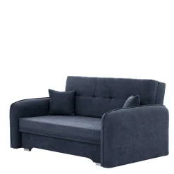 2er Schlafcouch in Blaugrau Veloursbezug - Candeloco