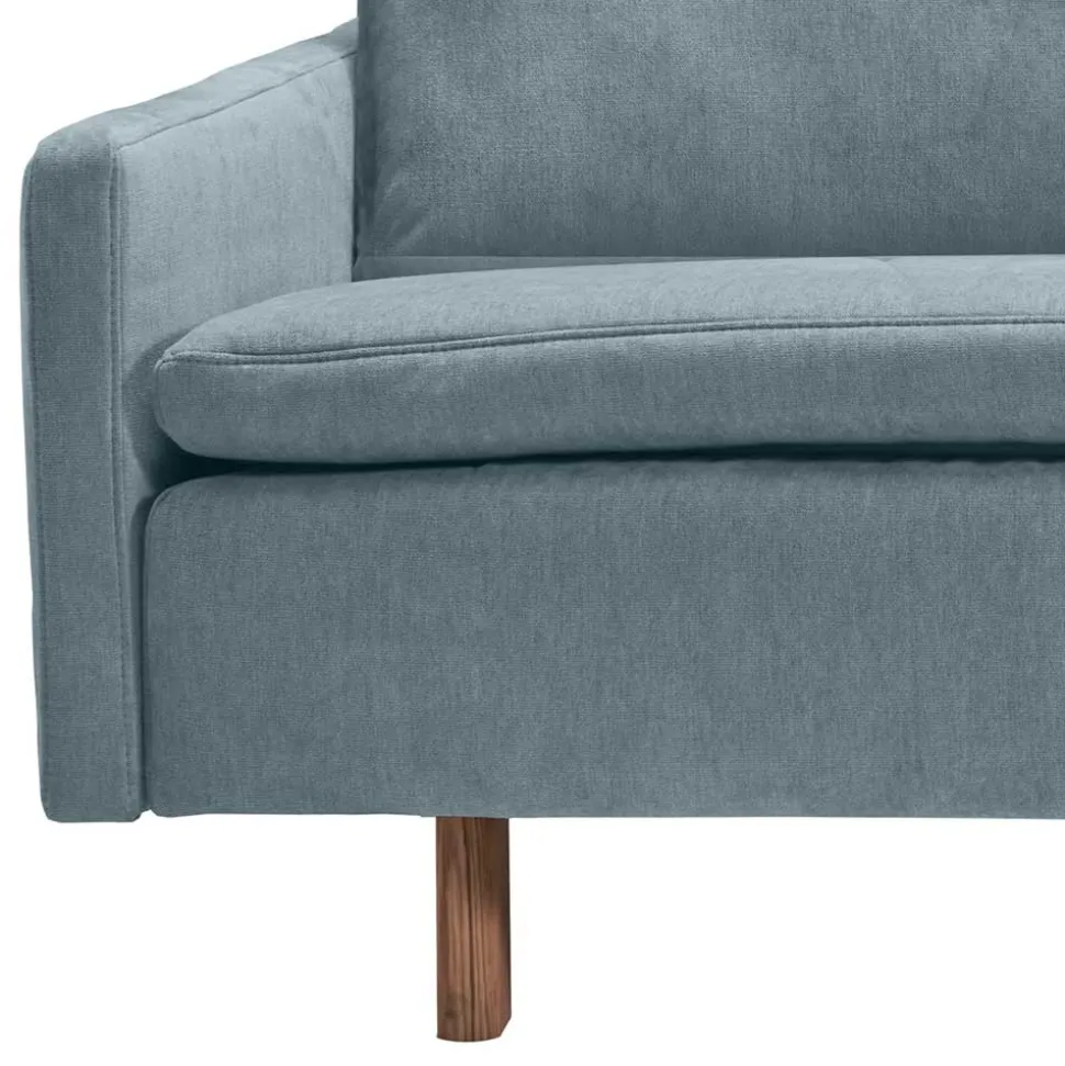 3er Schlafcouch in Hellblau mit Eiche - Eterna