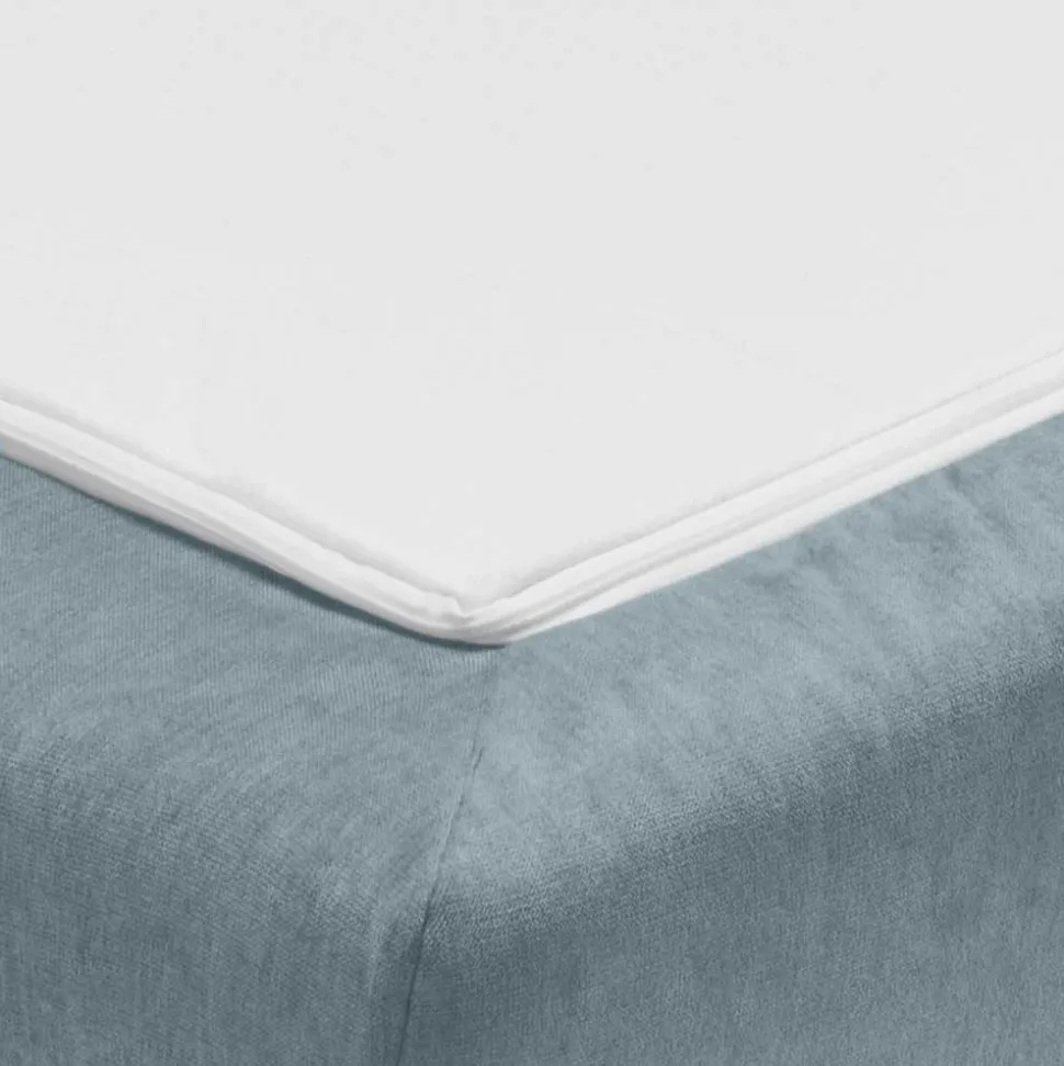 3er Schlafcouch in Hellblau mit Eiche - Eterna