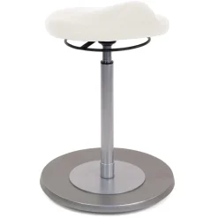 Ergonomischer Bürohocker in Weiß Kunstleder - Gorana