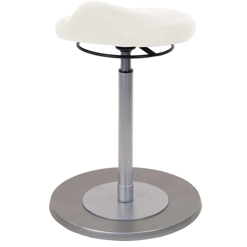 Ergonomischer Bürohocker in Weiß Kunstleder - Gorana