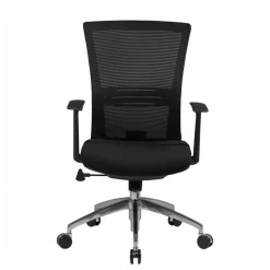 Ergonomischer Bürostuhl mit hoher Lehne in Schwarz - Delavidu