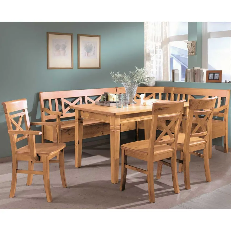 Essecke Giurgia aus Kiefer Massivholz (fünfteilig)