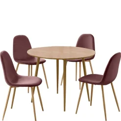 Essgruppe in Altrosa & Eiche - Eva (fünfteilig)