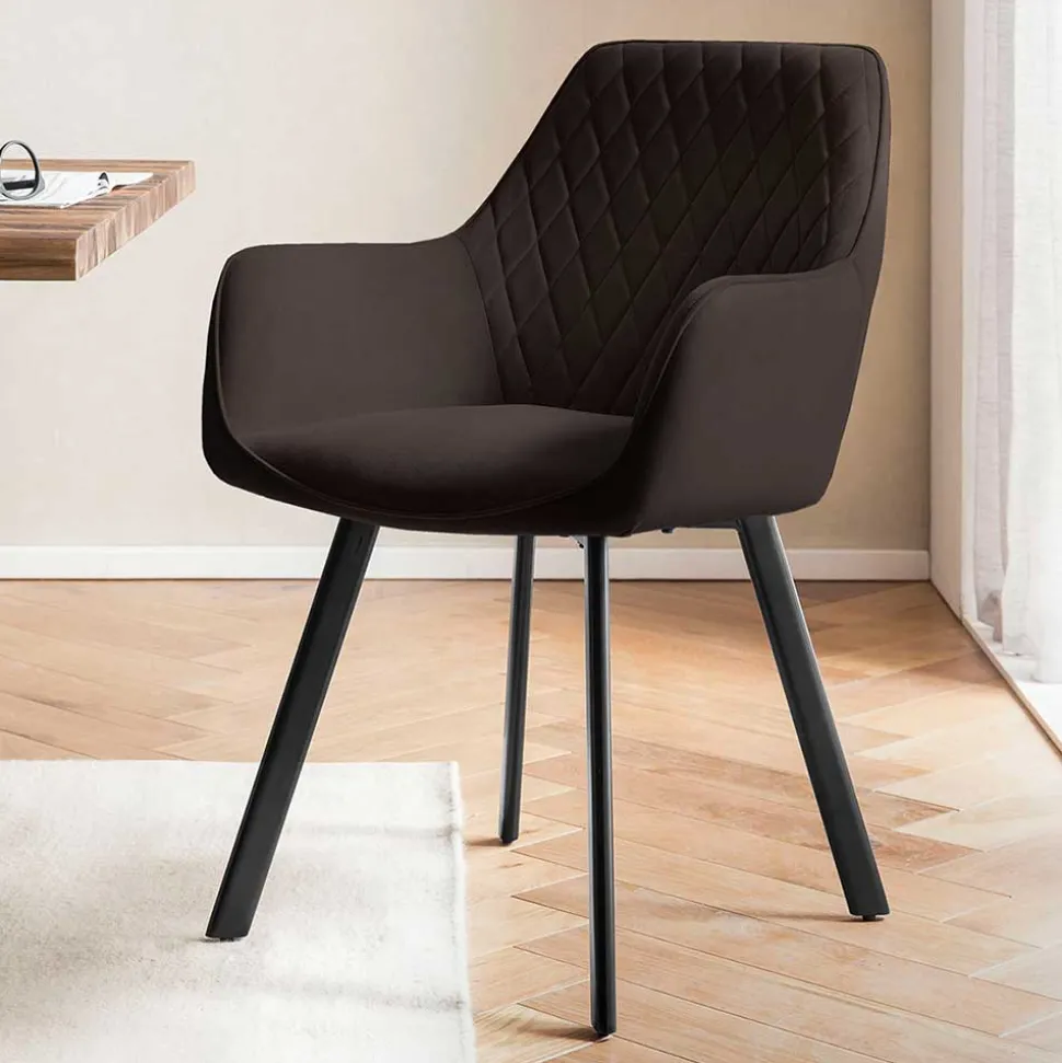 Essgruppe in Braun mit Schwarz - Mikava (fünfteilig)