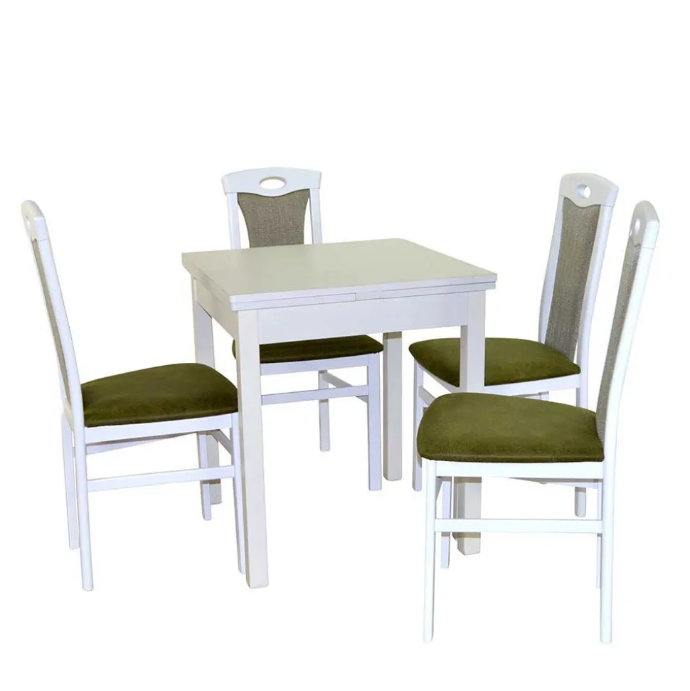 Essgruppe in Weiß & Grün - Algarvo (fünfteilig)