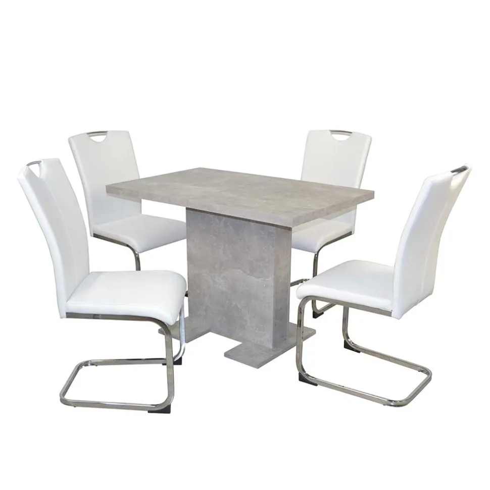 Essgruppe mit mit Betonoptik Tisch - Zyana (fünfteilig)