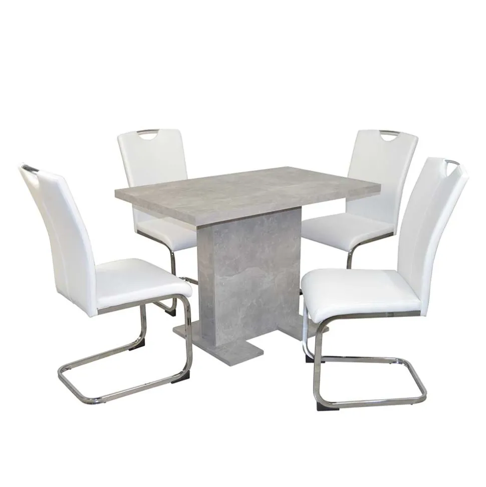 Essgruppe mit mit Betonoptik Tisch - Zyana (fünfteilig)