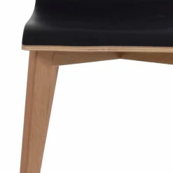 Essstuhl in Schwarz & Natur - Vulias (2er Set)