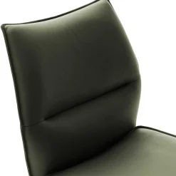 Essstuhl mit Lederbezug in Olivgrün - Contrada (2er Set)