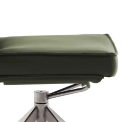 Essstuhl mit Lederbezug in Olivgrün - Contrada (2er Set)