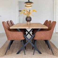 Esstisch & Kunstleder Armlehnstühle - Jimma (siebenteilig)