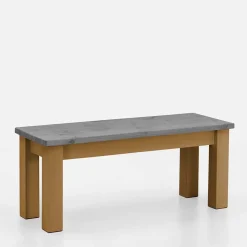 Esstisch Bank in Grau & Laugenfarbig - Adrano