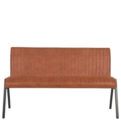 Esstisch Bank mit Lehne in Cognac Braun - Christine