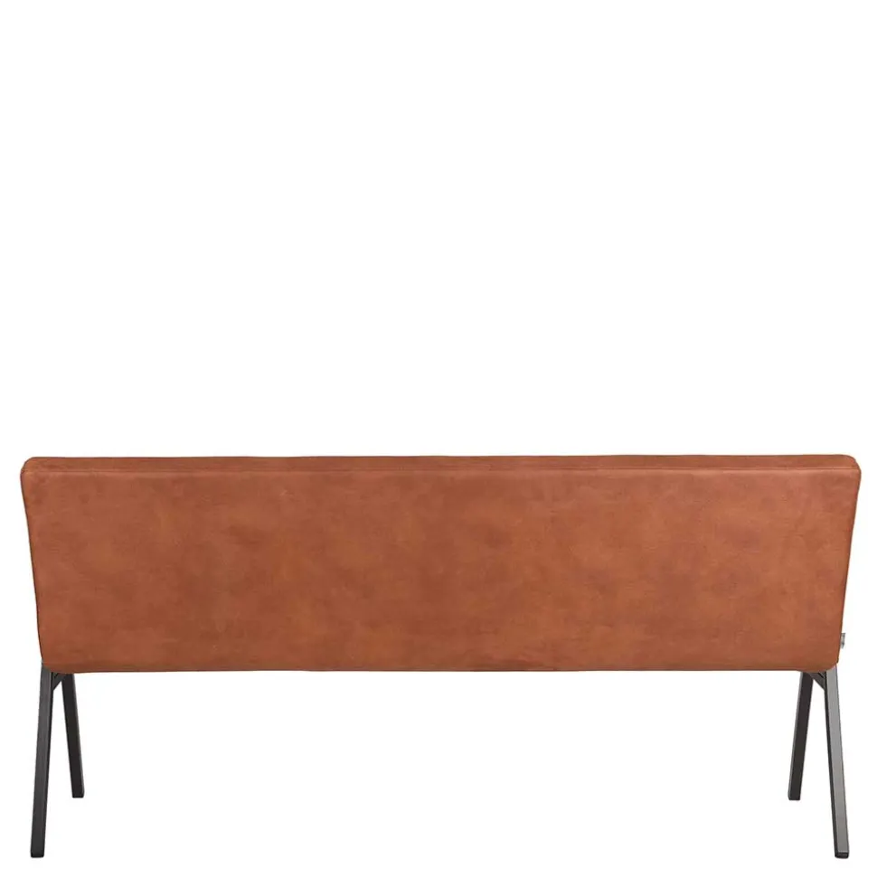 Esstisch Bank mit Lehne in Cognac Braun - Christine