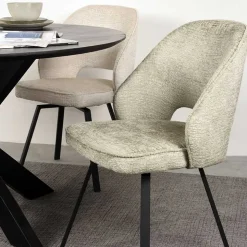 Esstisch Drehstuhl in Beige Struktursamt - Turena (2er Set)