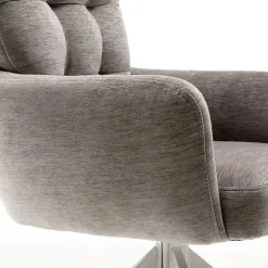 Esstisch Drehstuhl in Taupe und Weiß - Sarduna (2er Set)