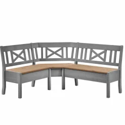 Esstisch Eckbank Jytte in Grau Kiefer massiv