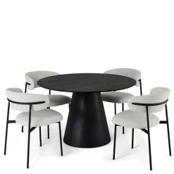 Esstisch Gruppe im Scandi Chic - Vuschea (fünfteilig)