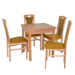 Esstisch Gruppe in Buche - Kerneta (fünfteilig)