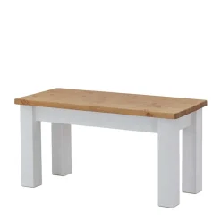 Esstisch Holzbank in Weiß & Kiefer Lauge - Molzau