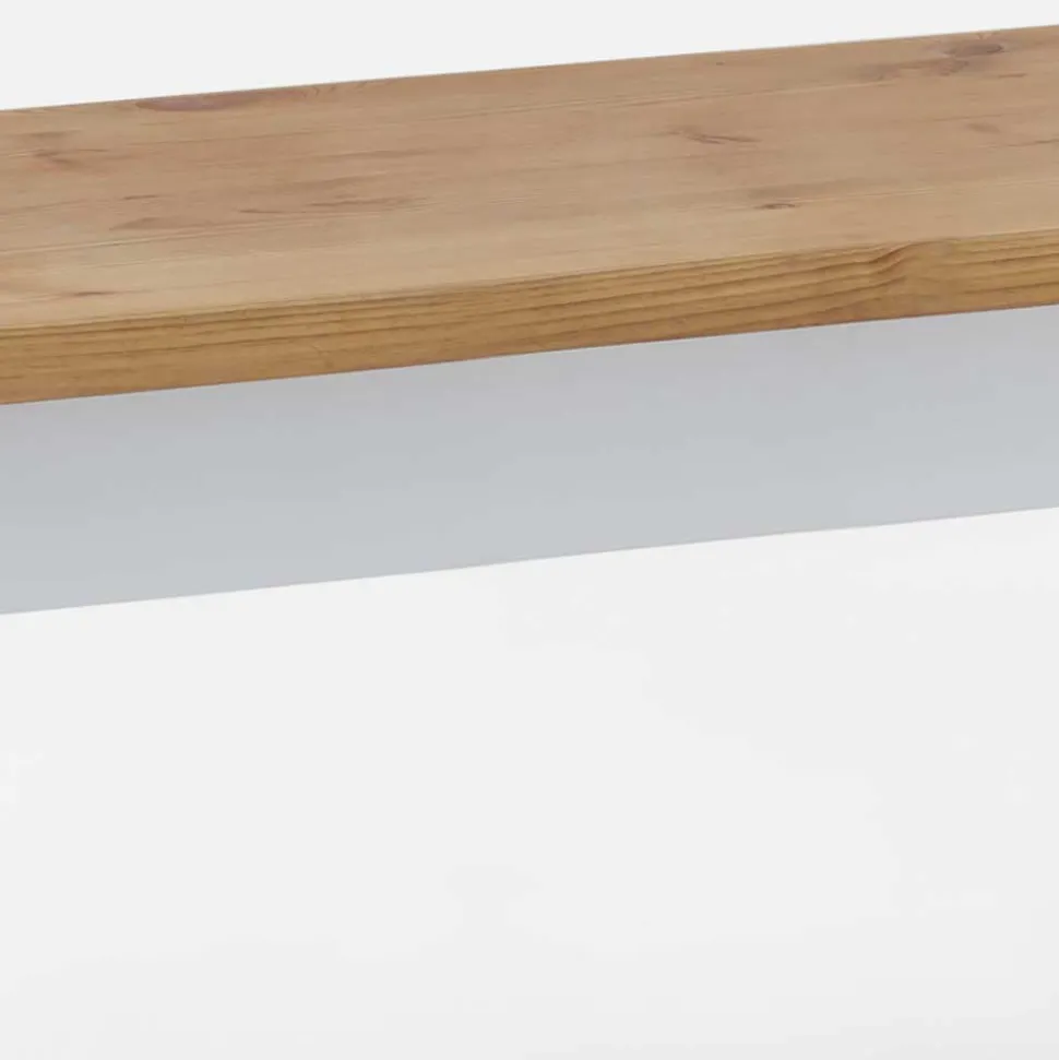 Esstisch Holzbank in Weiß & Kiefer Lauge - Molzau