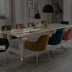 Esstisch mit Baumkante Eiche gekälkt - Ugolina