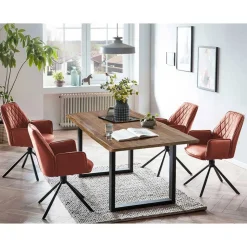 Esstisch mit Drehsesseln Set - Eboniar (fünfteilig)