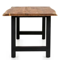 Esstisch mit H-Gestell und Baumkanten Platte - Polardia