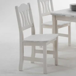 Esstisch mit Stühlen Vironegras in Weiß (fünfteilig)